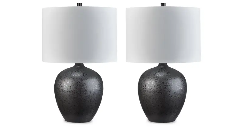 Ladstow Black Table Lamp Duo – Modern Two-Light Set 1
