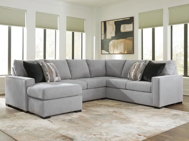 Lakepoint Nickel-Finished 2-Piece Sectional With Chaise 1