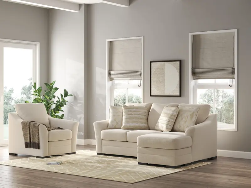 Lango Jute-Woven Sofa, Chaise & Accent Chair Set 1