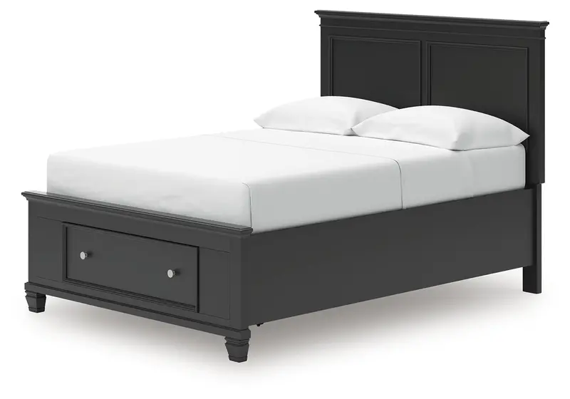 Lanolee Black Full Panel Storage Bed With Under-Bed Drawers 1