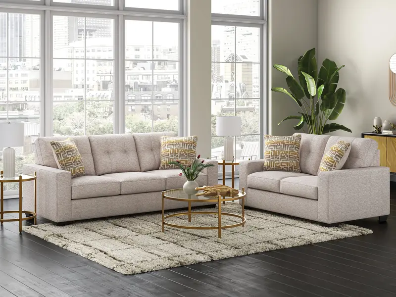 Larimer Stone-Finish Fabric Sofa 1