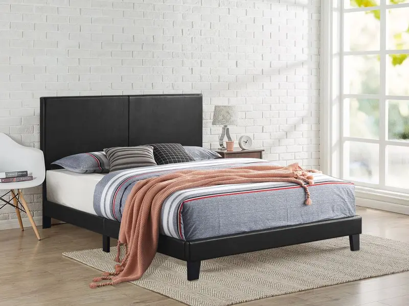 Latty Black Low-Profile Platform Full Bed Frame 1