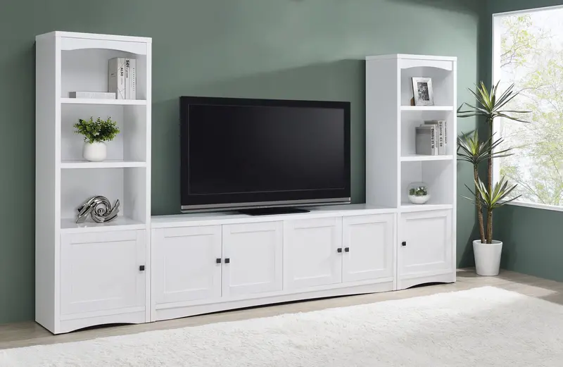 Laughlin White 3-Piece Entertainment Center With Tv Stand 1