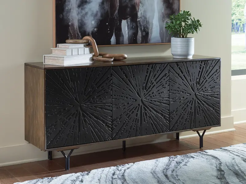 Lavinmont Multi-Tone Brown Accent Cabinet – Rustic Modern Storage 1