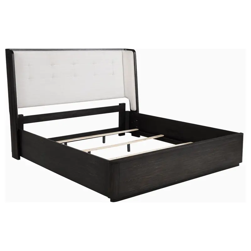 Leandro Burnished Black Wingback Bed – California King Size (55") 1