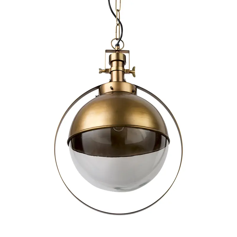 Leighton I Pendant Light — 15"D X 20"H Gold-Toned Metal Spherical Design 1