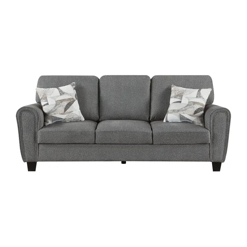 Lemond Dark Gray Sofa – Clean-Line Three-Seater Living Room Sofa 1
