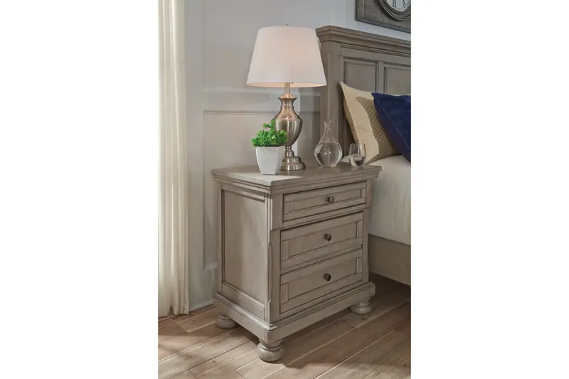 Lettner Light Gray Compact Nightstand With Drawer 1