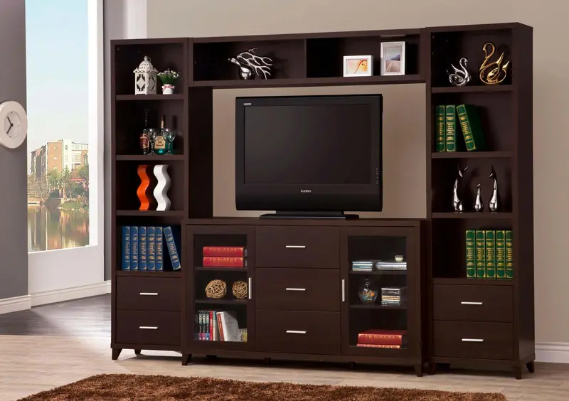 Lewes Cappuccino Entertainment Center – 4-Piece Media Unit 1