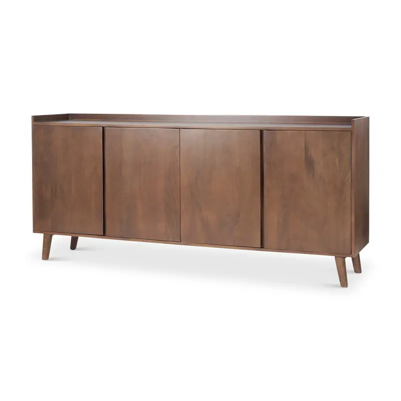 Lillie Medium Brown Wood Sideboard With Tray Top And Four Doors 1