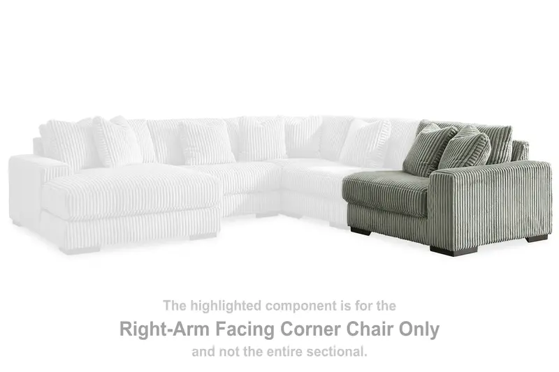 Lindyn Fog Gray Corner Armchair – Right-Arm Facing 1