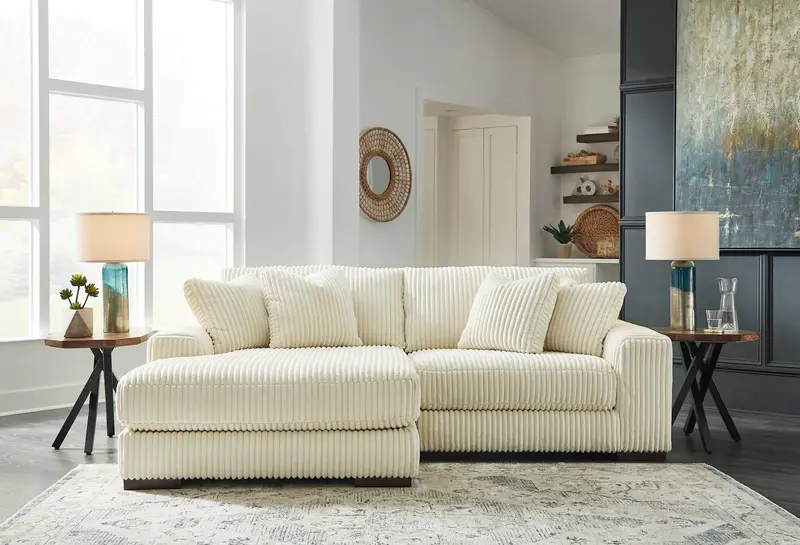 Lindyn Ivory 2-Piece Left-Arm Facing (Laf) Chaise Sectional 1