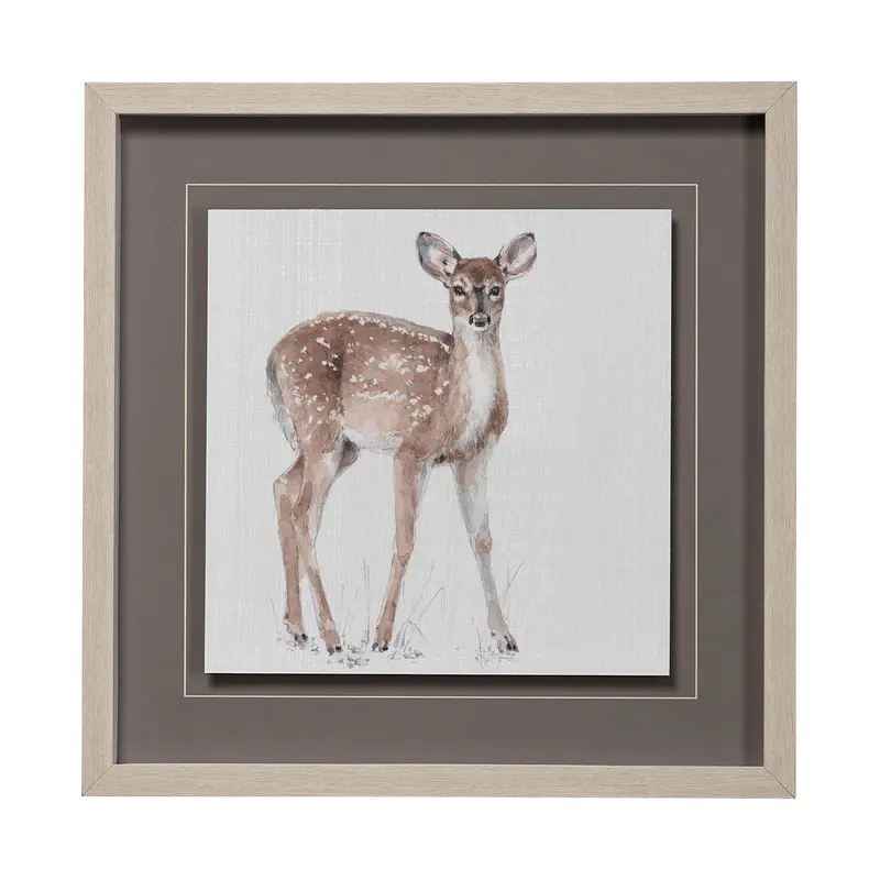 Lisa Audit Forest Friends Xii: Framed & Matted Deer Art Print With Hand-Applied Texture 1