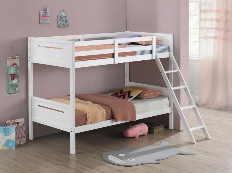 Littleton Twin-Over-Twin Bunk Bed In Bright White 1