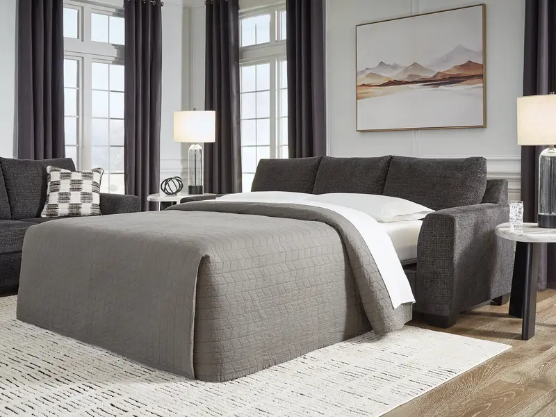 Loreo Ebony Queen Sofa Sleeper With Modern Silhouette 1
