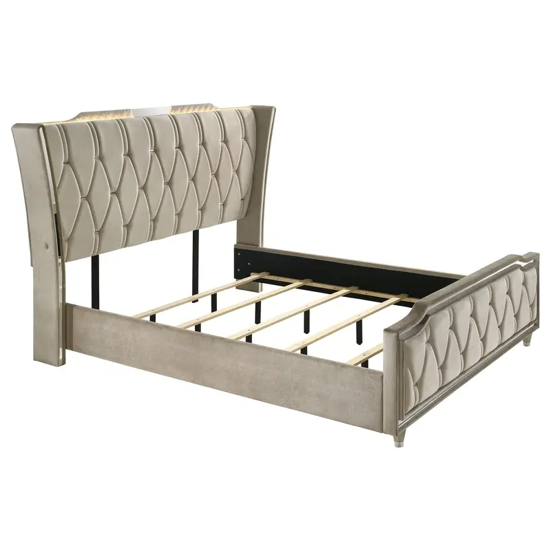 Lorient Ivory & Camel California King Led-Upholstered Bed 1