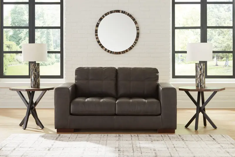 Luigi Thunder Fabric Loveseat With Modern Silhouette 1