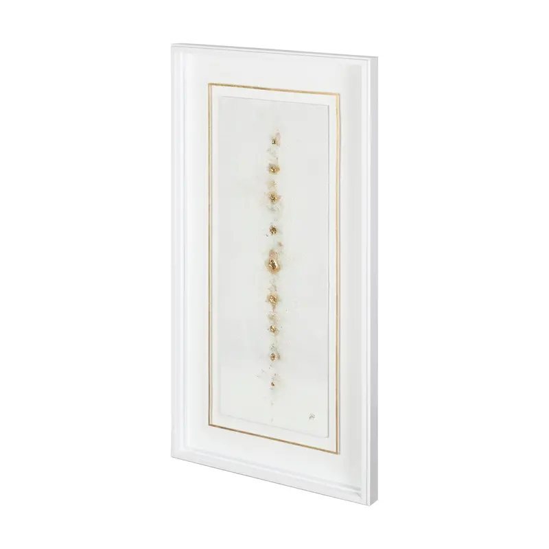 Luxe 'Dots I-Gold' Original Artwork By Studio M – Handmade Framed Wall Art Under Glass 1