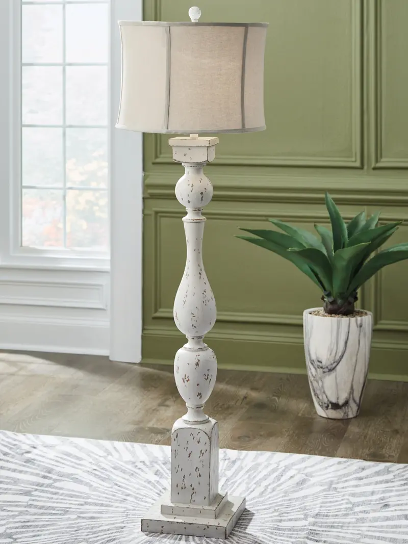 Madsbrook Antique White Floor Lamp — Vintage-Inspired Lighting 1
