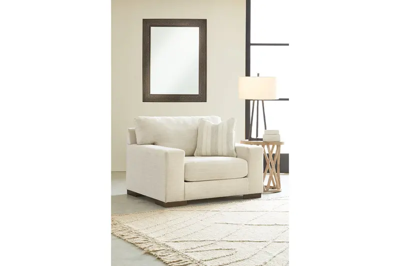 Maggie Birch Oversized Accent Chair – Linen Upholstery 1