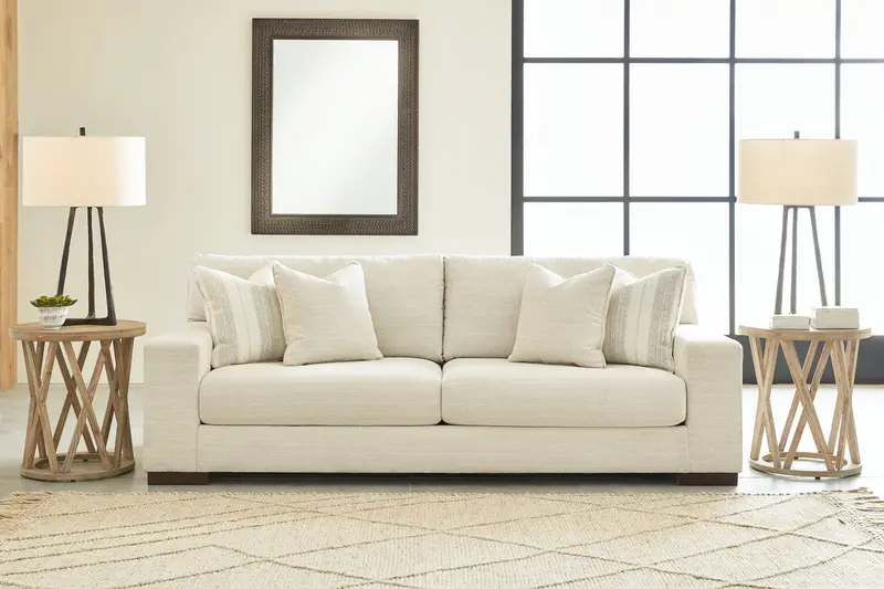 Maggie Birch Upholstered Sofa In Neutral Tones 1
