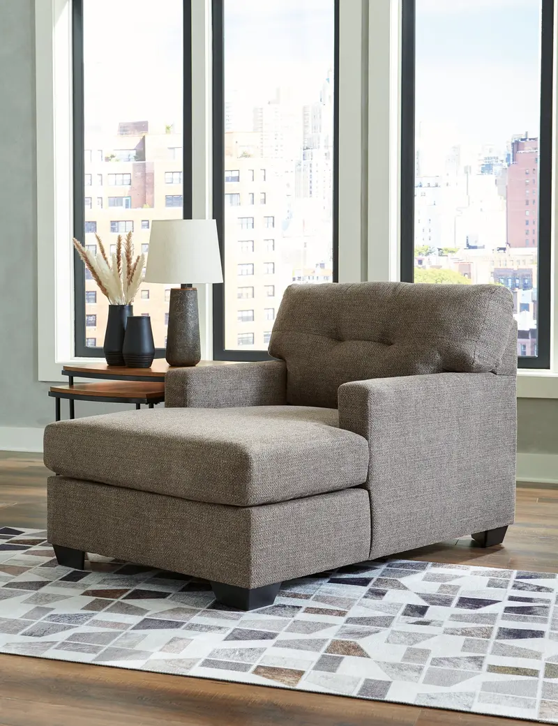 Mahoney Chocolate-Chenille Chaise – Soft Upholstered Lounge Chair 1