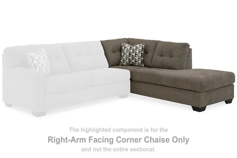 Mahoney Chocolate Right-Facing Corner Chaise Sofa 1