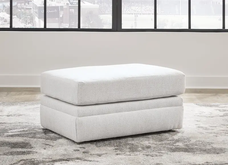 Maitelynn Chalk-Finish Accent Ottoman With Rounded Silhouette 1