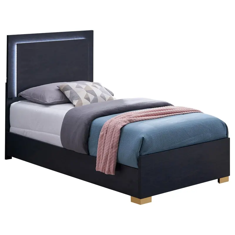 Marceline Black Led Twin Platform Bed With Built-In Lighting 1