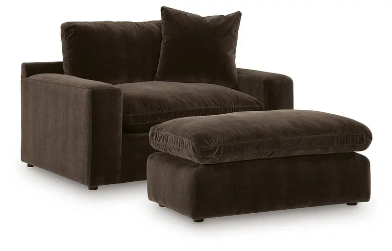 Maxton Heights Bittersweet Oversized Lounge Chair With Matching Ottoman 1