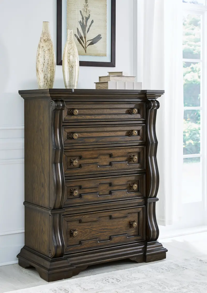 Maylee Dark Brown Six-Drawer Chest Of Drawers 1