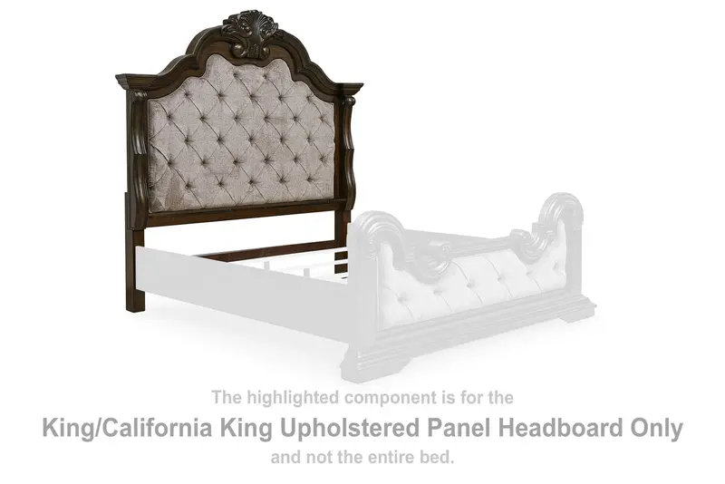 Maylee Dark Brown Upholstered King/Cal King Panel Headboard 1