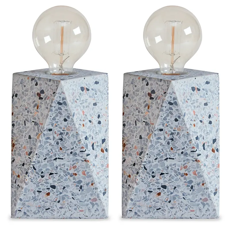 Maywick White Ceramic Table Lamps (Pair) 1