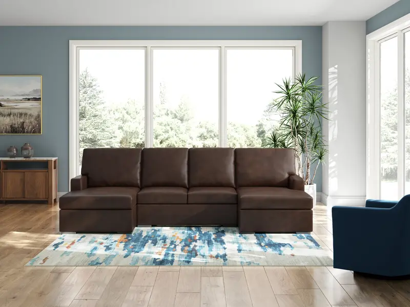 Mcdowlan Coffee 3-Piece Sectional Sofa With Double Chaise Lounge 1