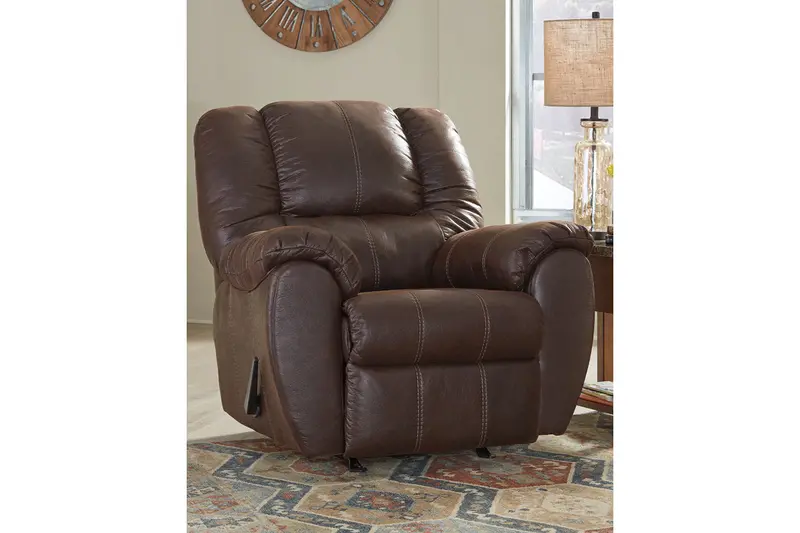Mcgann Walnut-Stained Power Recliner With Usb Charging Port 1