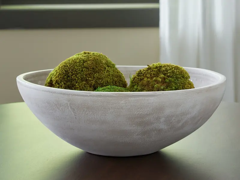 Meadie Distressed White Ceramic Serving Bowl – Handcrafted Finish 1