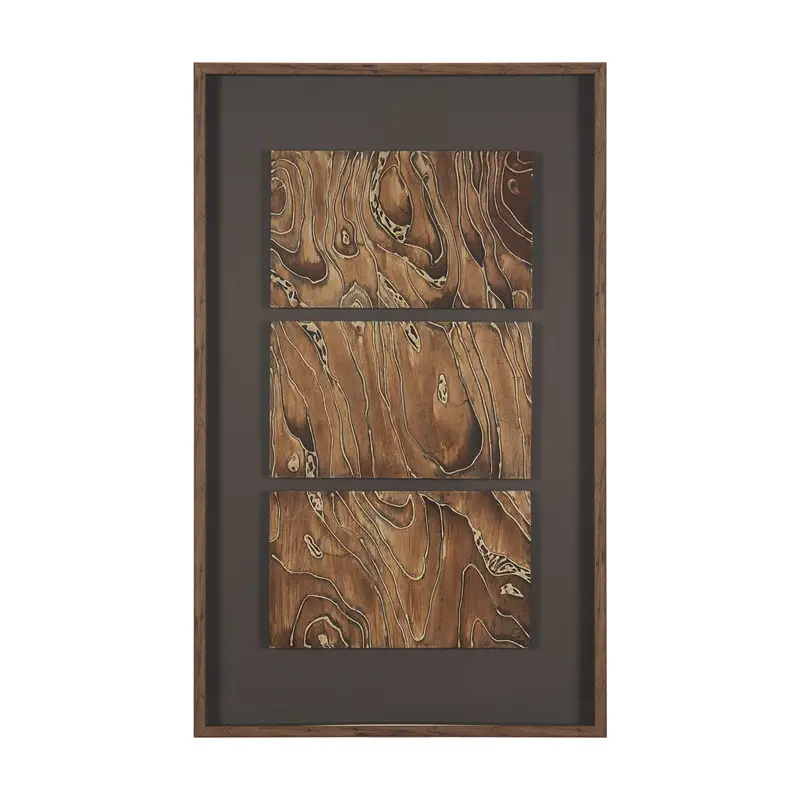 Mercana Studio Forest Topography: Handmade Original Framed Art With Textured Surface And Glass Matting 1