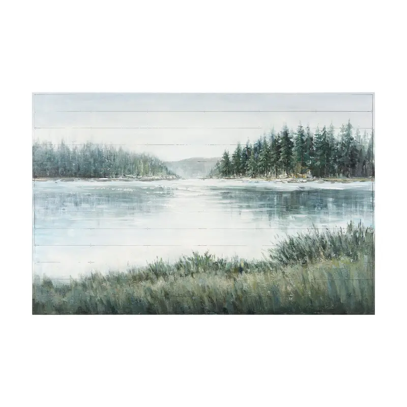 Mere Pond Lake – Hand-Painted Oil On Wood Panel (60" X 40") 1