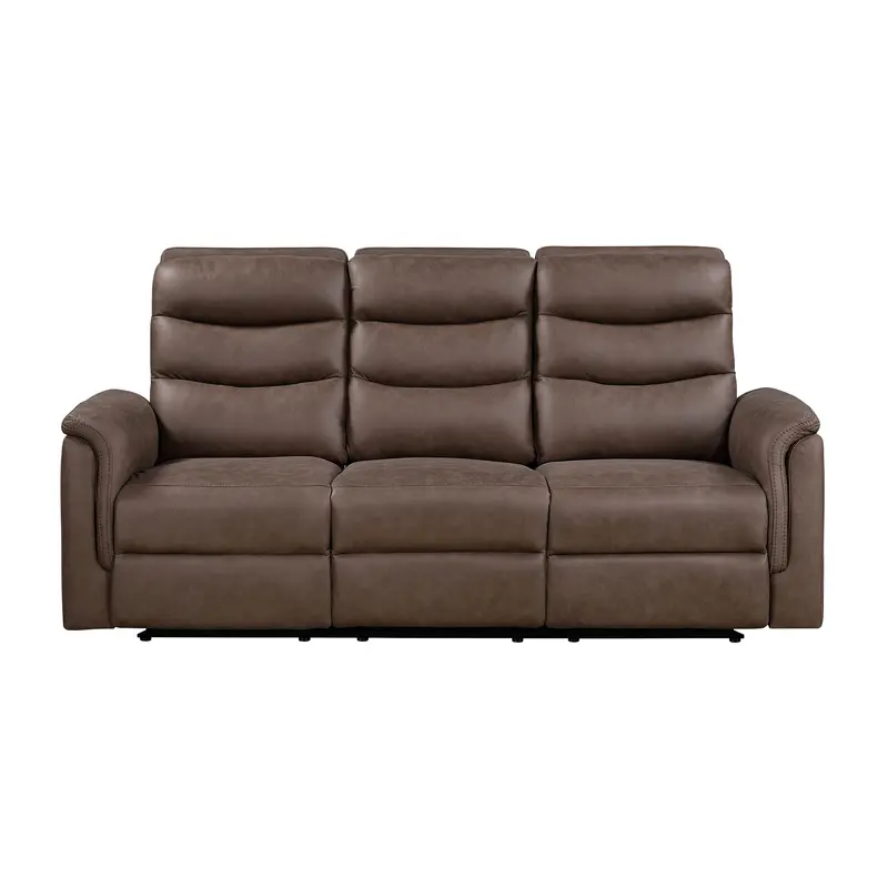 Metric Brown Double Power Reclining Sofa With Integrated Cup Holders 1