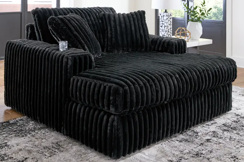 Midnight Madness Onyx Oversized Reclining Chaise Lounger 1