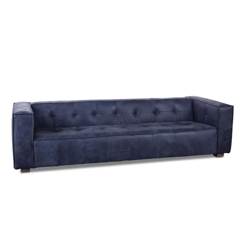 Milano Sofa – 106-Inch Italian Blue Top-Grain Leather Sectional 1
