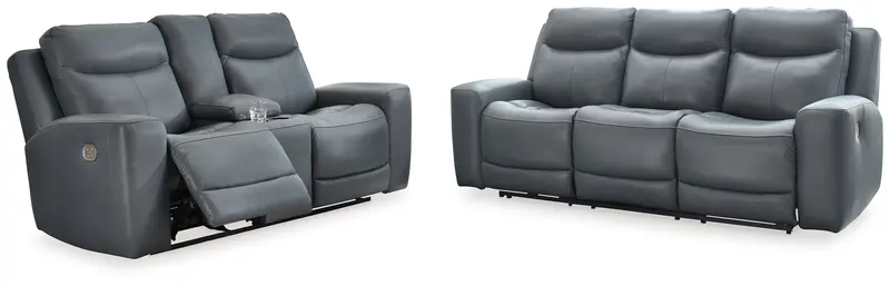 Mindanao Steel Power Reclining Sofa & Loveseat Set 1