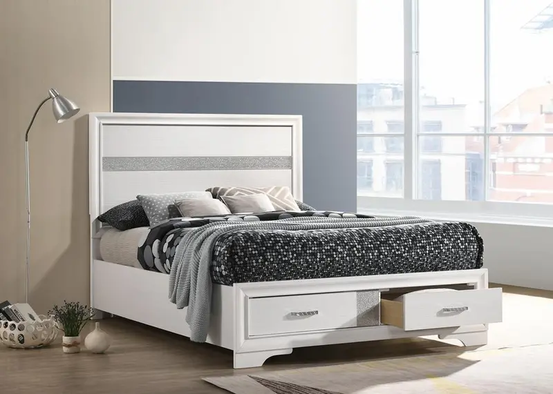 Miranda White Full-Size Storage Bed With Under-Bed Drawers 1