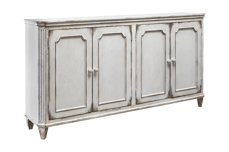 Mirimyn Antique White Accent Cabinet With Open Shelving 1