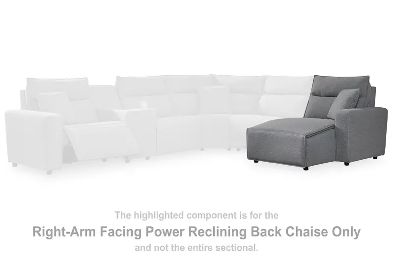 Modmax Ii Salt-And-Pepper Power Chaise – Right-Arm Facing Press Back Design 1