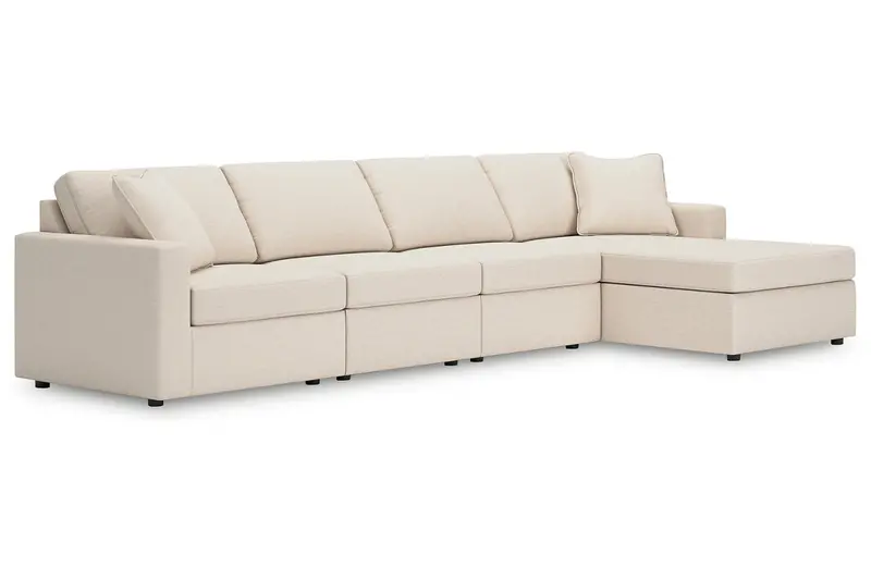 Modmax Oyster Fabric 4-Piece L-Shaped Sectional With Chaise 1