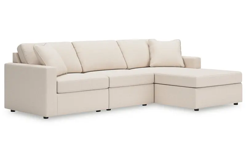 Modmax Oyster Gray 3-Piece Chaise Sectional Sofa 1