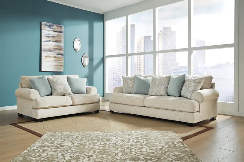 Monaghan Sandstone Living Room Set: Sofa And Loveseat 1