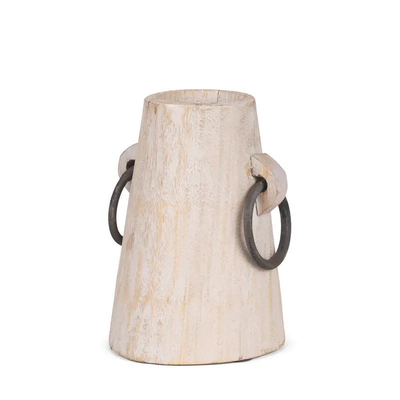 Monique Small Light Brown Wooden Planter With Handles 1