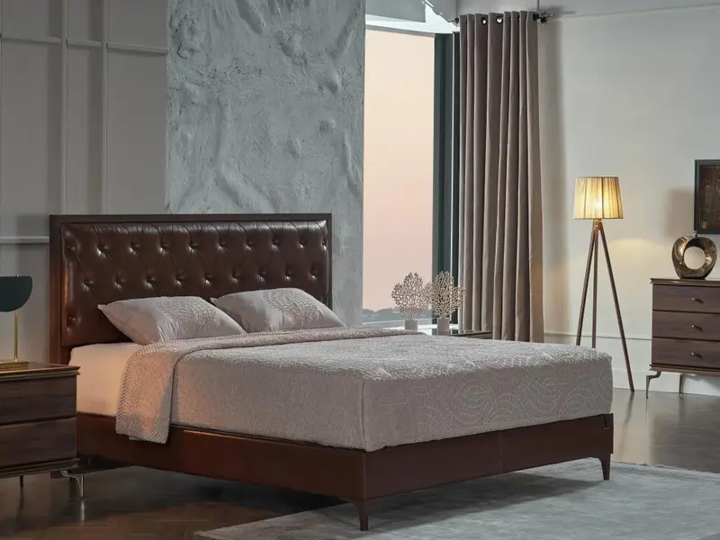 Montego Walnut Queen-Sized Platform Bed 1